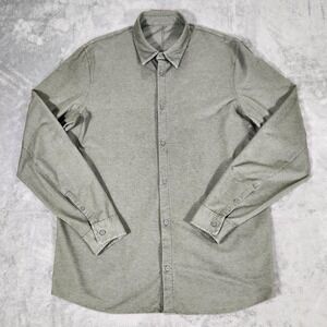 Lululemon Commission Shirt Mens‎ Large Green Heather Long Sleeve Performance